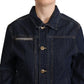 Elegant Dark Blue Denim Jacket