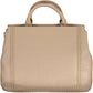 Beige Polyethylene Women Handbag