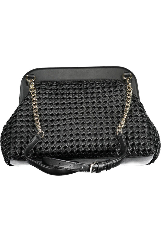 Black Polyethylene Women Handbag