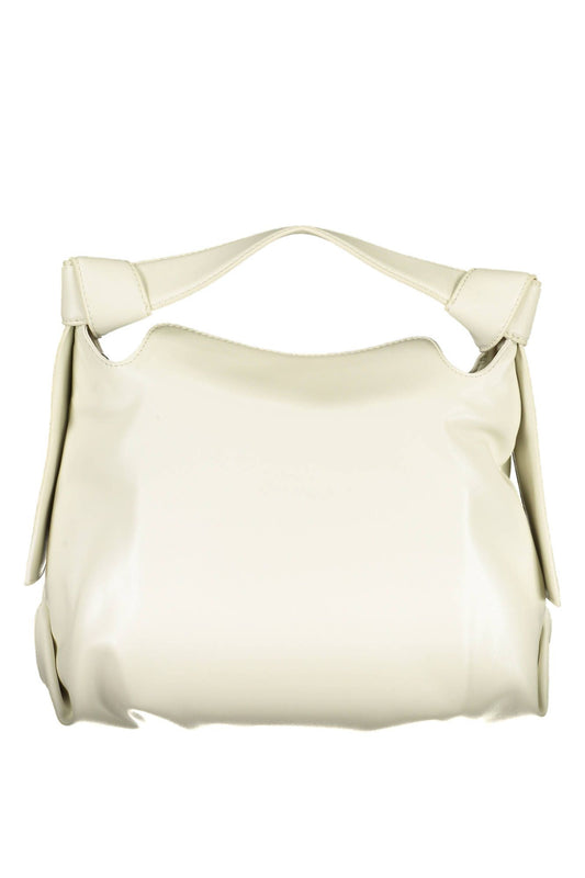 Beige Polyester Women Handbag