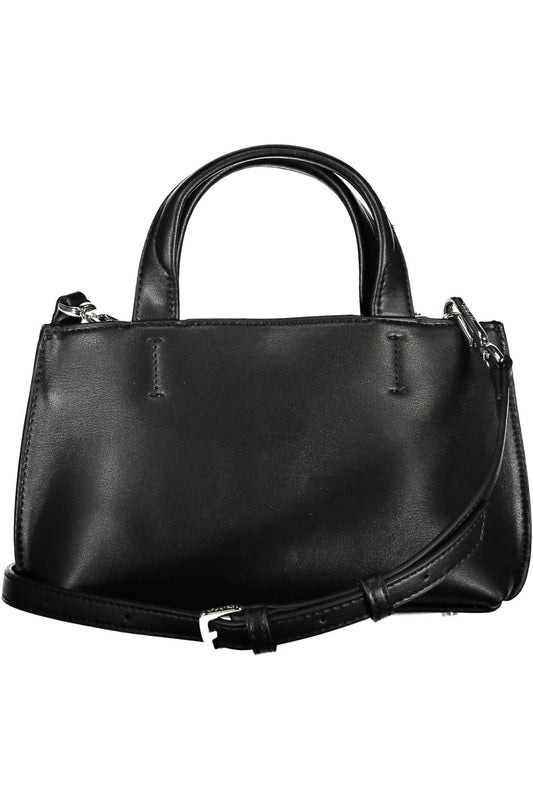 Black Polyester Women Handbag