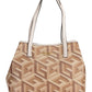 Beige Polyethylene Women Handbag