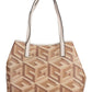 Beige Polyethylene Women Handbag