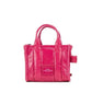 The Shiny Crinkle Micro Tote Magenta Leather Crossbody Bag Handbag