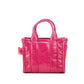 The Shiny Crinkle Micro Tote Magenta Leather Crossbody Bag Handbag