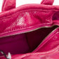 The Shiny Crinkle Micro Tote Magenta Leather Crossbody Bag Handbag