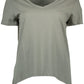 Green Cotton Women T-Shirt