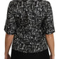 Exquisite Trumpet Print Silk Blouse