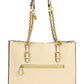 Beige Polyethylene Women Handbag