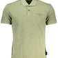 Green Cotton Men Polo Shirt