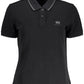 Black Cotton Women Polo Shirt