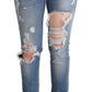 Chic Distressed Denim Skinny Jeans