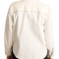 Elegant White Long Sleeve Collared Polo Top