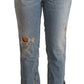 Chic Distressed Mid Waist Cropped Denim