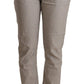 Elegant Light Grey Tapered Linen Pants