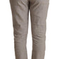 Elegant Light Grey Tapered Linen Pants