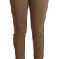 Chic Brown Mid Waist Tapered Pants