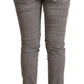 Sleek Gray Skinny Low Waist Jeans