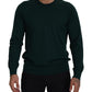 Elegant Green Crewneck Cashmere Sweater