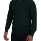 Elegant Green Crewneck Cashmere Sweater