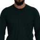 Elegant Green Crewneck Cashmere Sweater