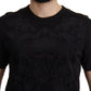 Elegant Black Baroque Crewneck Tee