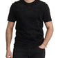 Elegant Black Baroque Crewneck Tee