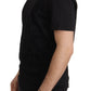 Elegant Black Baroque Crewneck Tee