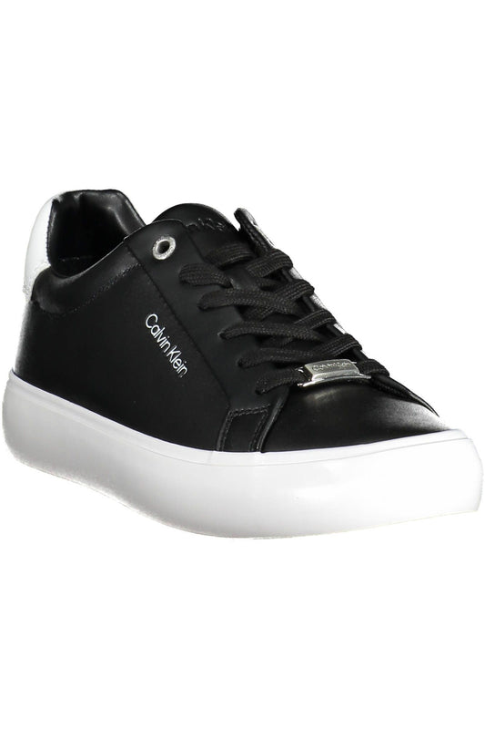 Black Leather Women Sneaker