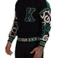 Regal Crewneck Pullover Sweater - Black & Green