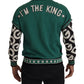 Regal Crewneck Pullover Sweater - Black & Green