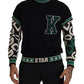 Regal Crewneck Pullover Sweater - Black & Green