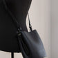 Lorne Small Black Pebbled Leather Bucket Crossbody Handbag Purse