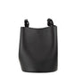 Lorne Small Black Pebbled Leather Bucket Crossbody Handbag Purse