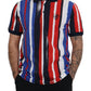 Elegant Striped Cotton Polo T-shirt