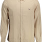 Beige Cotton Men Shirt