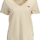 Beige Cotton Women T-Shirt