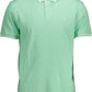 Green Cotton Men Polo Shirt