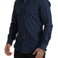 Elegant Slim Fit Blue Martini Dress Shirt