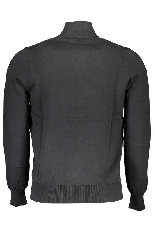 Black Cotton Men Sweater