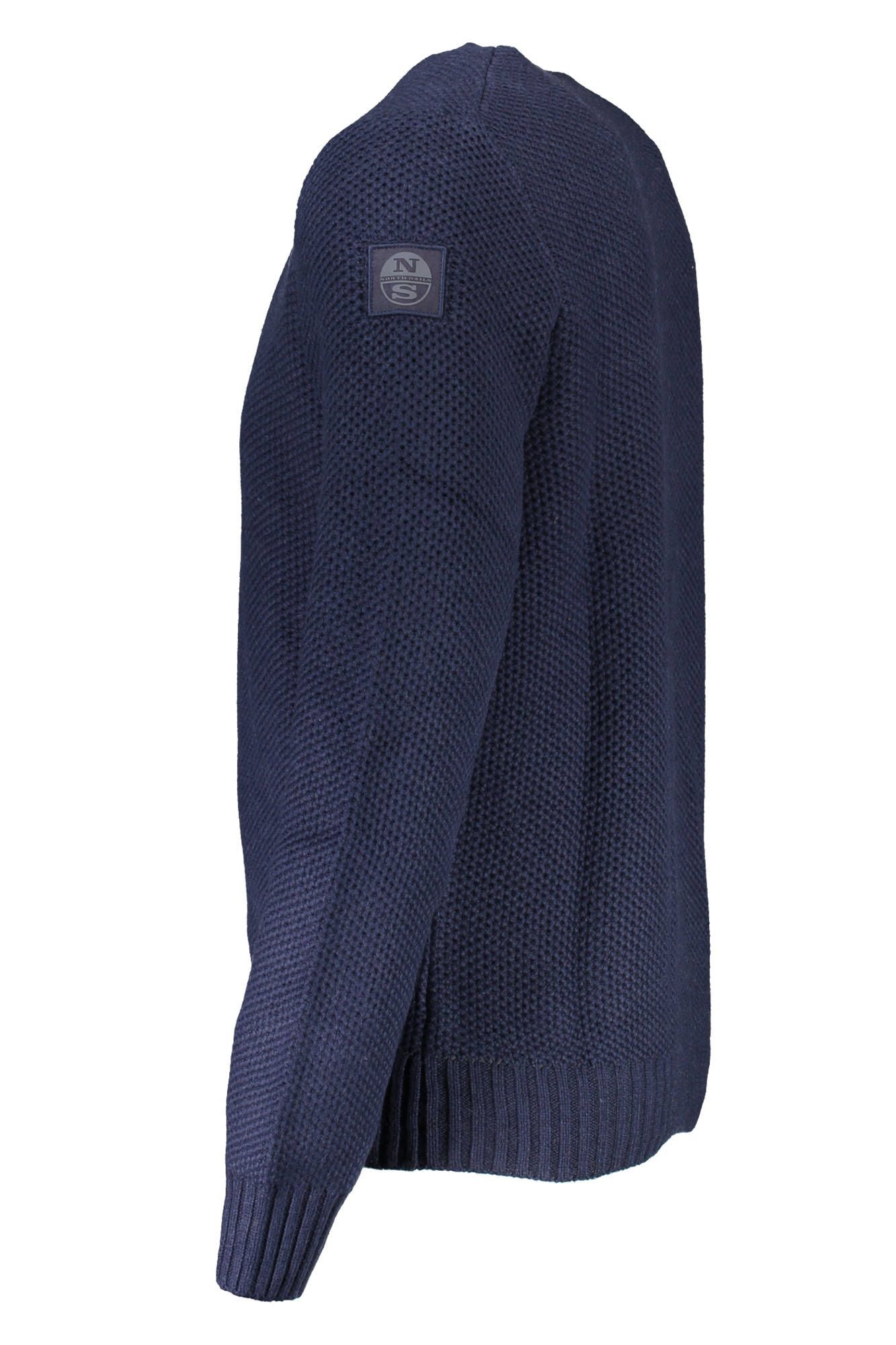 Blue Cotton Men Sweater