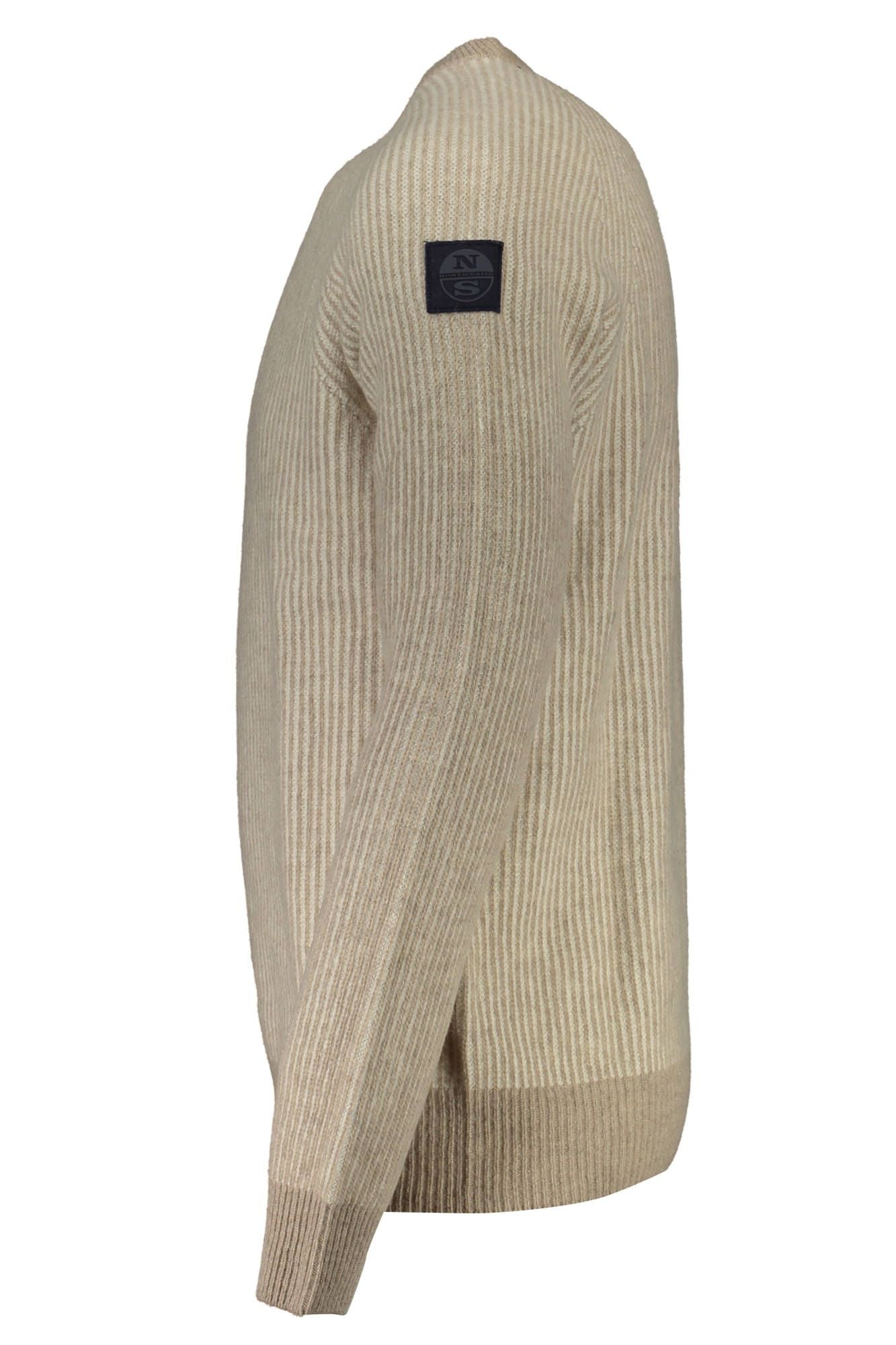 Beige Wool Men Sweater