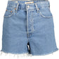 Light Blue Cotton Women Shorts