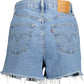 Light Blue Cotton Women Shorts