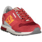 Red Polyester Men Sneaker