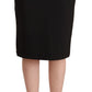 Chic Black Pencil Skirt Knee Length