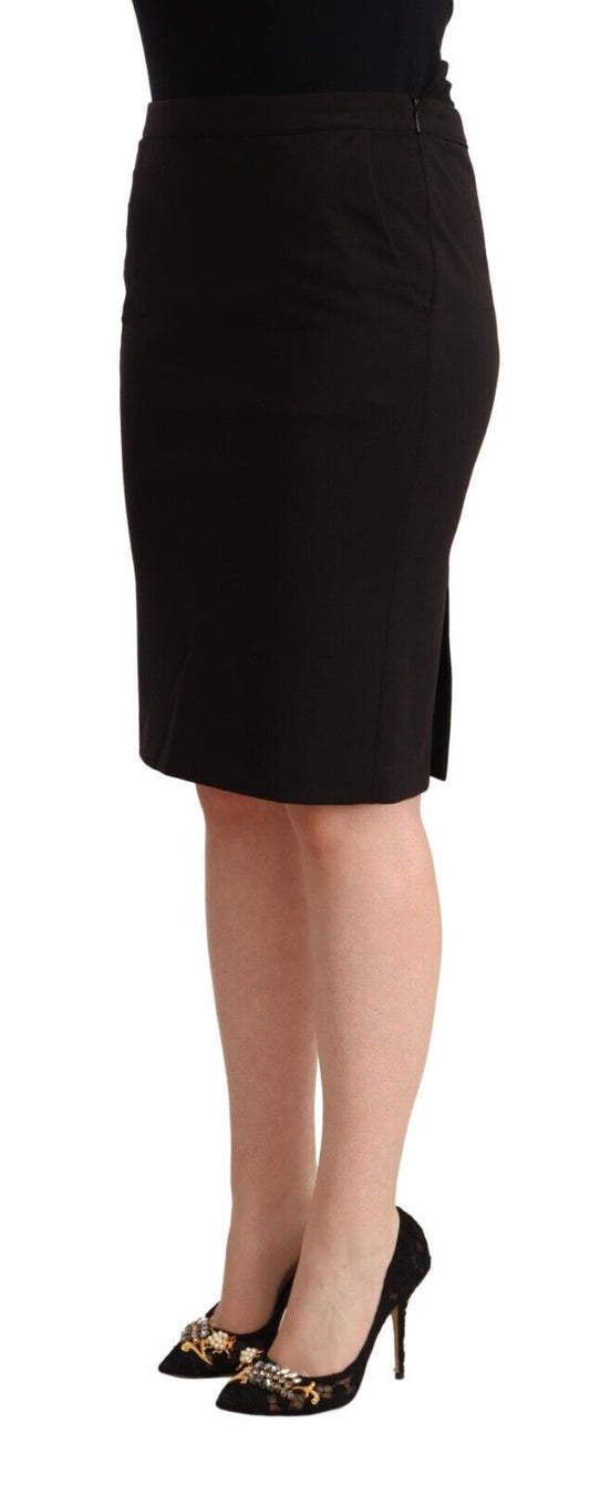 Sleek Black Pencil Skirt Knee Length