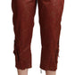 Chic Brown Cropped Cotton Pants