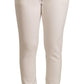 Chic White Mid Waist Jogger Pants