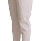 Chic White Tapered Cropped Pants